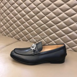 Versace Calf Leather Business Shoes For Men Black