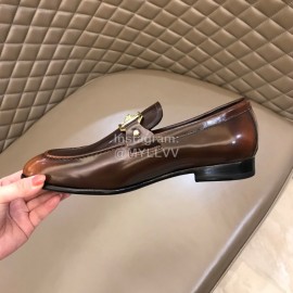 Versace New Calf Leather Business Shoes For Men Brown