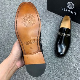 Versace New Leather Business Shoes For Men Black