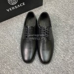Versace New Leather Lace Up Business Shoes For Men Black