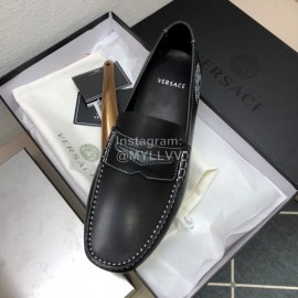 Versace Cowhide Business Shoes For Men Black