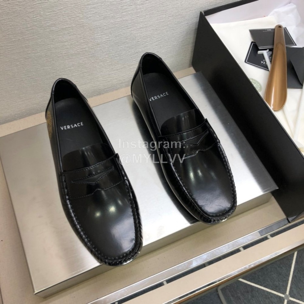 Versace Black Cowhide Business Shoes For Men