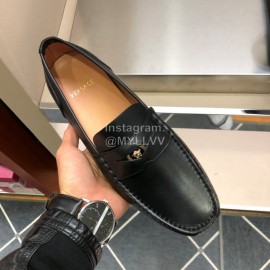 Versace New Black Cowhide Business Shoes For Men