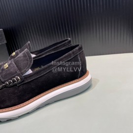 Versace Velvet Cowhide Hardware Buckle Shoes For Men Black