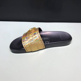 Versace Fashion Leather Slippers For Men Gold