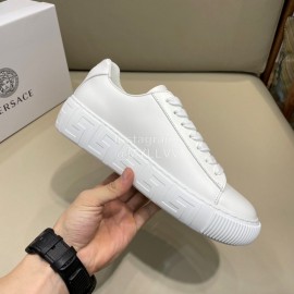 Versace New Calf Leather Casual Sneakers For Men White