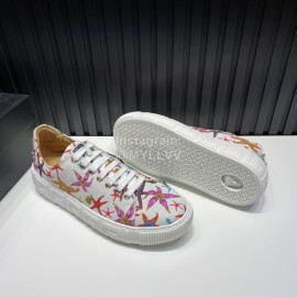 Versace Printed Calf Leather Casual Sneakers For Men White