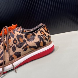 Versace Fashion Leopard Lace Up Casual Shoes For Men