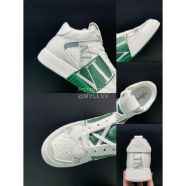 Valentino Garavani Leather High Top Sneakers For Men And Women Green