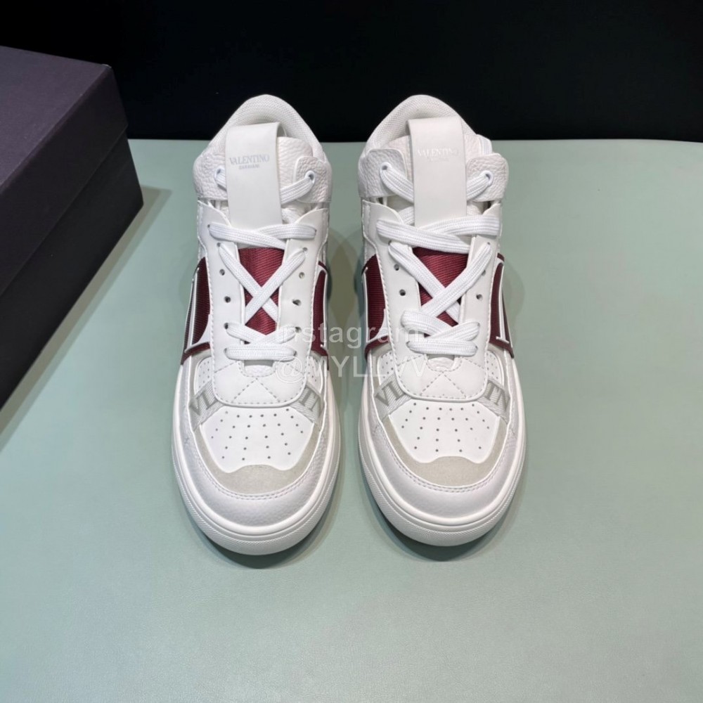 Valentino Garavani Leather High Top Sneakers For Men And Women Red