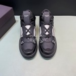 Valentino Garavani Leather High Top Sneakers For Men And Women Black