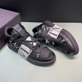 Valentino Garavani Leather High Top Sneakers For Men And Women Black