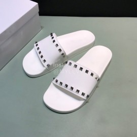 Valentino Fashion Rivet Slippers For Men And Women White