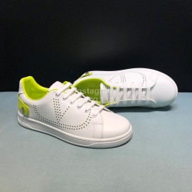 Valentino Leather Casual Sneakers For Men And Women Yellow