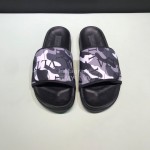 Valentino Camouflage Canvas Velcro Slippers For Men Gray