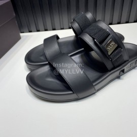Valentino Cowhide Webbing Slippers For Men Black