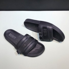 Valentino Black Cowhide Ribbon Slippers For Men