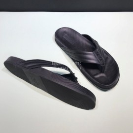 Valentino Black Cowhide Ribbon Flip Flops For Men