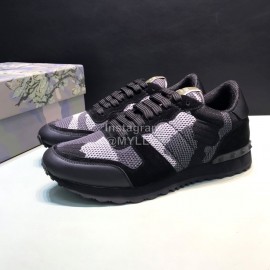Valentino Camouflage Mesh Fabric Sneakers For Men Black