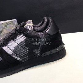 Valentino Camouflage Mesh Fabric Sneakers For Men Black