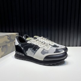 Valentino Camouflage Mesh Rubber Rivet Sneakers For Men