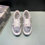 Valentino Camouflage Mesh Rubber Rivet Sneakers For Men Beige