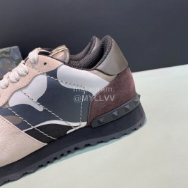 Valentino Classic Leather Casual Sneakers Beige For Men