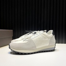Valentino Cowhide Fabric Thick Soled Sneakers For Men White