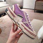 Xvessel Spring Summer Fashion Thick Soled Canvas Shoes Purple For Men And Women