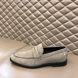 Ysl Fashion Cowhide Loafers For Men Gray
