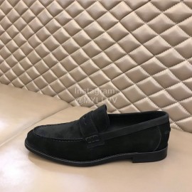 Ysl Fashion Cowhide Loafers For Men Black