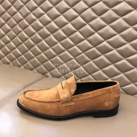 Ysl Fashion Cowhide Loafers For Men Brown