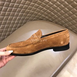 Ysl Fashion Cowhide Loafers For Men Brown