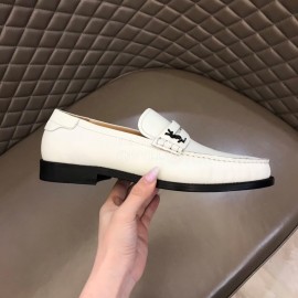 Ysl Fashion Cowhide Loafers For Men White