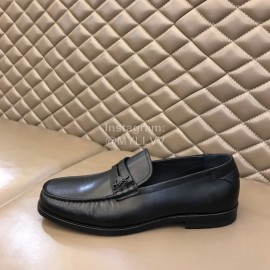 Ysl Fashion Black Leather Loafers For Men