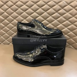 Ysl Carved Cowhide Lace Up Business Shoes For Men