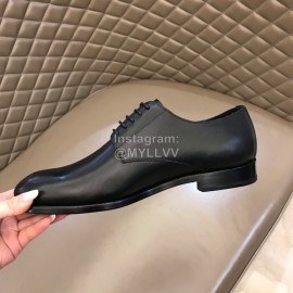Ysl Cowhide Lace Up Business Shoes For Men Black
