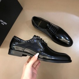 Ysl Calf Leather Lace Up Business Shoes For Men