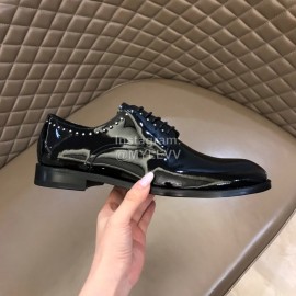 Ysl Calf Leather Lace Up Business Shoes For Men Black