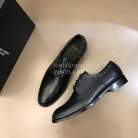 Ysl Calf Leather Lace Up Business Shoes Black For Men