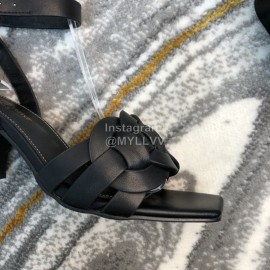 Ysl Fashion Sheepskin High Heel Sandals For Women Black