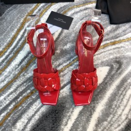 Ysl Fashion Sheepskin High Heel Sandals For Women Red