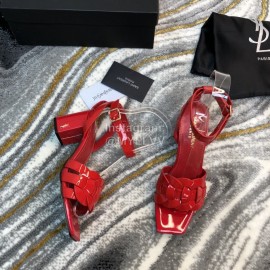 Ysl Fashion Sheepskin High Heel Sandals For Women Red
