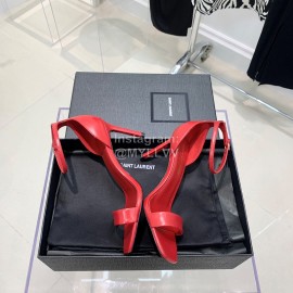 Ysl Amber Leather High Heeled Sandals For Women Red