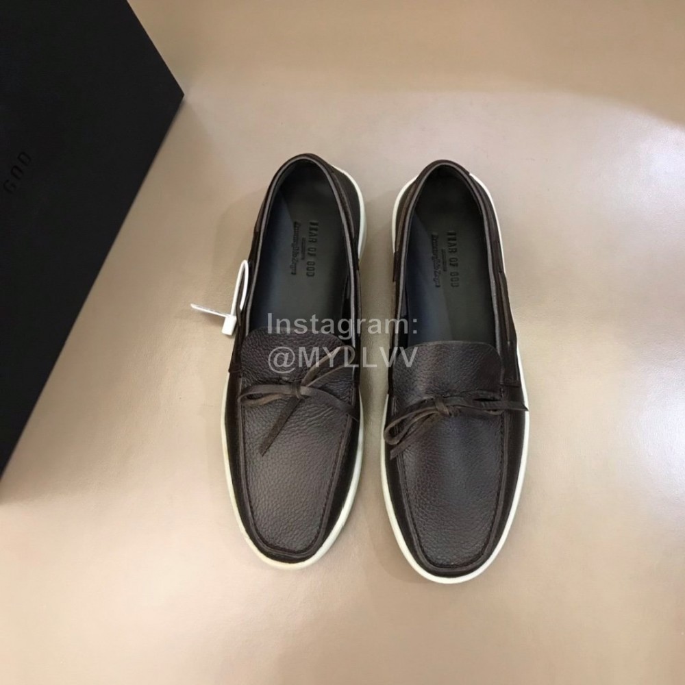 Zegna Fashion Suede Loafers For Men Coffee