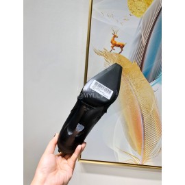 Alexander Wang Spring Summer Elastic Silk Embroidered High Heels Boots For Women Black