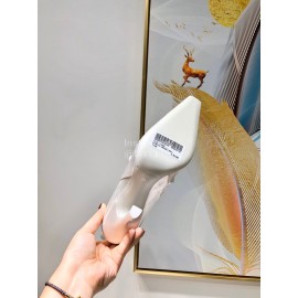 Alexander Wang Spring Summer Elastic Silk Embroidered High Heels Boots For Women White