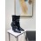 Alexander Wang Spring Summer Leather Embroidered High Heels Boots For Women Black