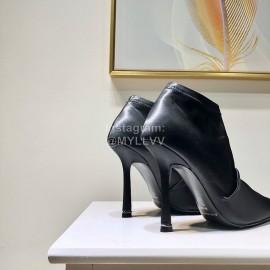 Alexander Wang Spring Summer Elastic Silk Embroidered  High Heels Short Boots For Women Black