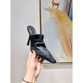 Alexander Wang Spring Summer Elastic Silk Embroidered High Heels Sandals For Women Black